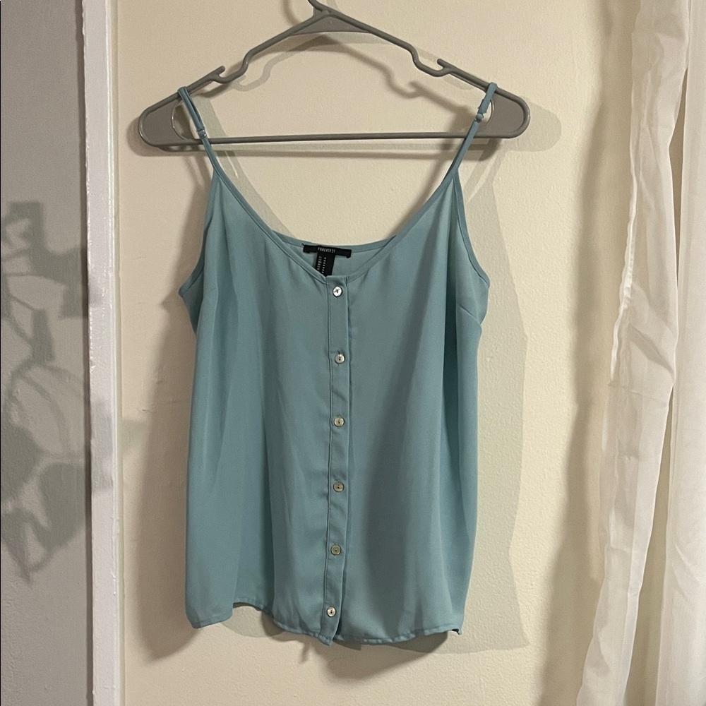 Forever 21 Light Blue Button-Front Camisole